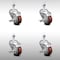 Service Caster 3 Inch SS Maroon Polyurethane Wheel Swivel 1/2 Inch Threaded Stem Caster Set Brake SCC-SSTS20S314-PPUB-MRN-TLB-121315-4 - alternate 1